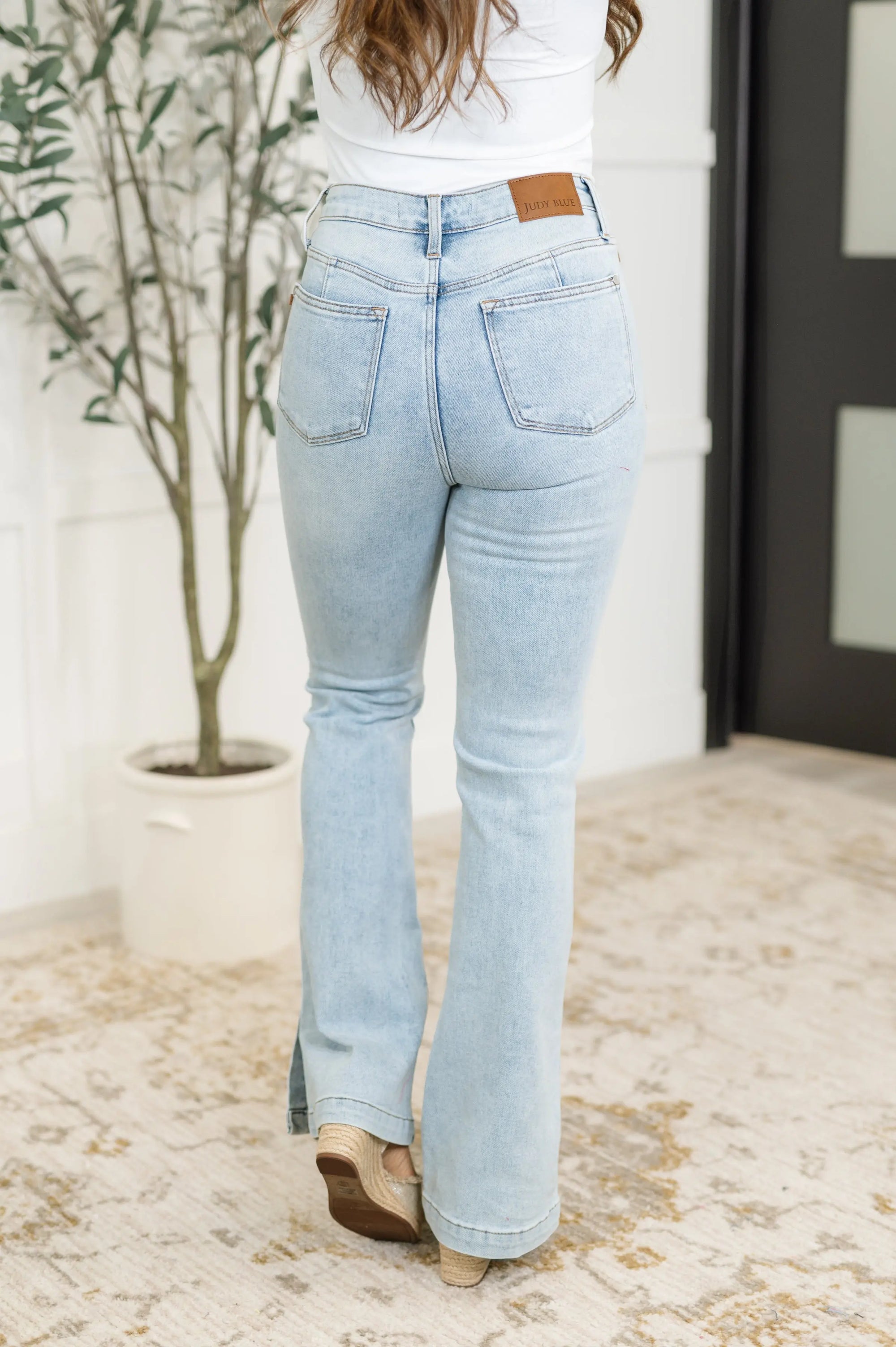 Alexis High Rise Control Top Slit Hem Slim Bootcut Jeans Ave Shops