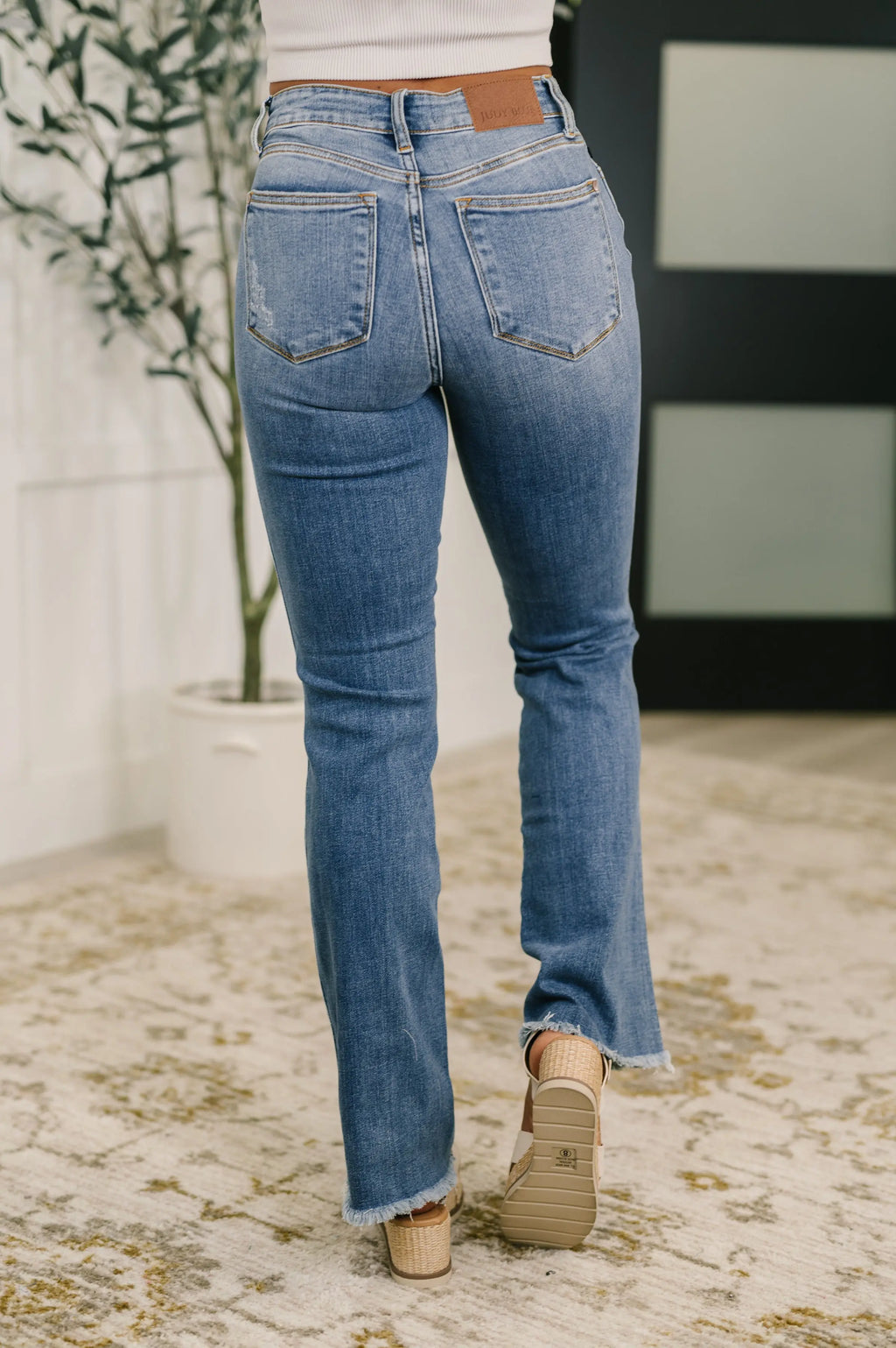 Maureen High Rise Distressed Bootcut Jeans Ave Shops
