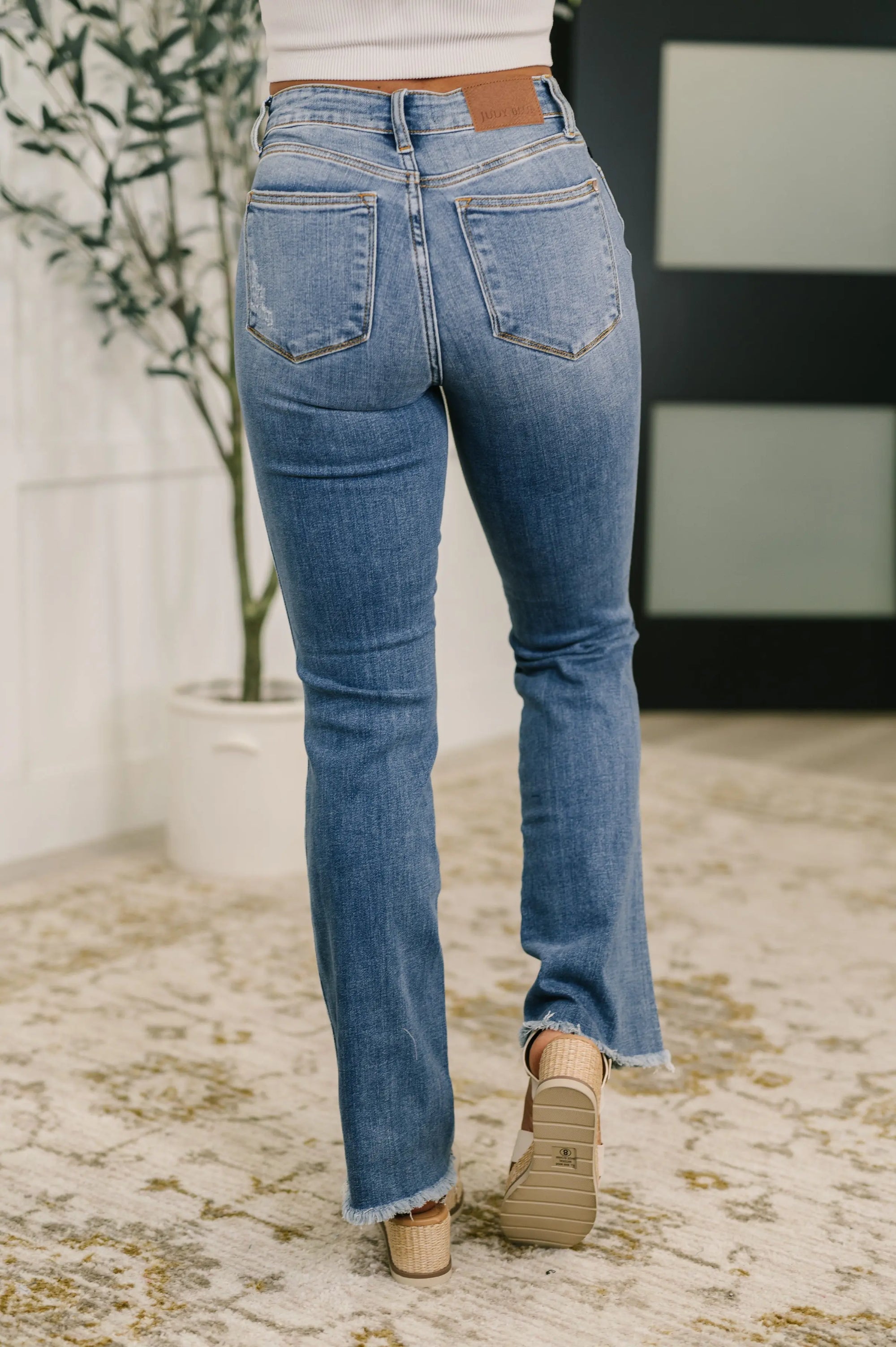 Maureen High Rise Distressed Bootcut Jeans Ave Shops